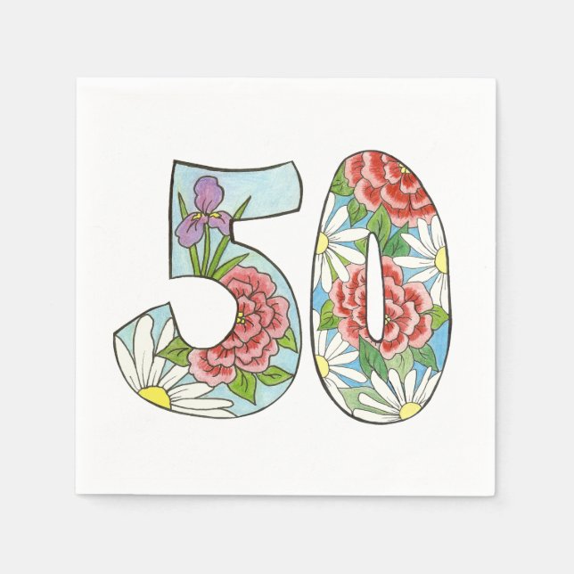 Serviettes en papier pour le 50e anniversaire ou p (Devant)