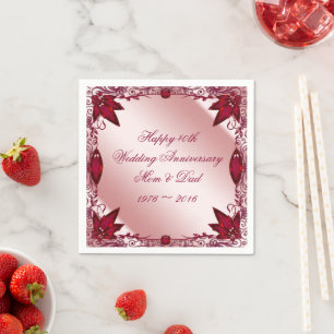 Serviettes en papier pour les 40 ans de mariage de