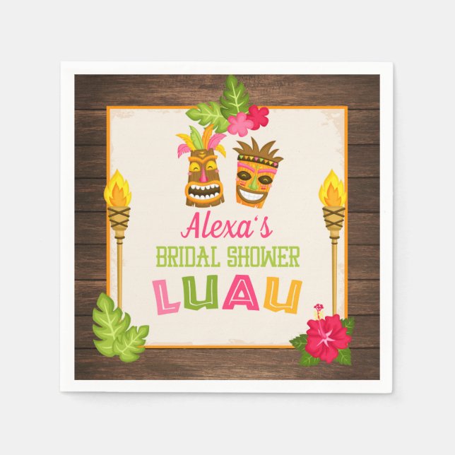 Serviettes en papier pour Luau de mariage (Devant)