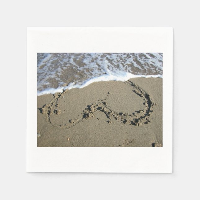 Serviettes en papier pour mariage sur la plage de  (Devant)