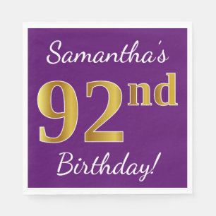 Serviettes En Papier Pourpre, anniversaire d'or de Faux