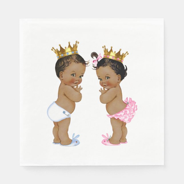Serviettes En Papier Prince et Princesse Baby shower (Devant)