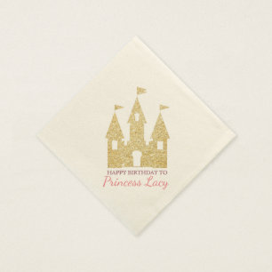 Serviettes En Papier Princess Castle Anniversaire
