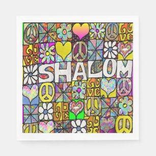 Serviettes en papier psychédélique Shalom LOVE Ret