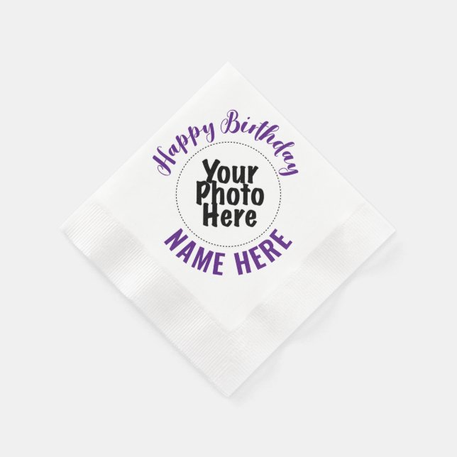 Serviettes en papier PURPLE pour fête d'anniversai (Coin)