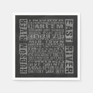 Serviettes En Papier Quartiers de New York en gris