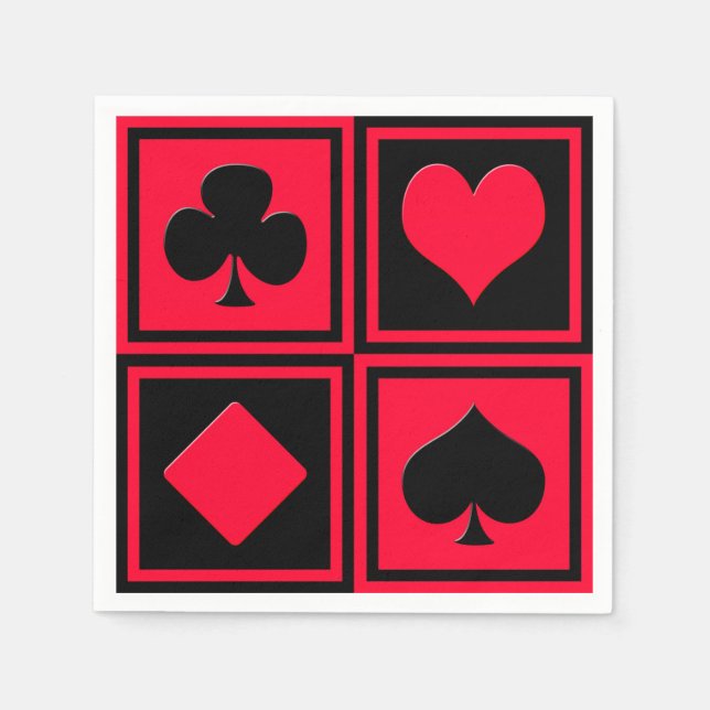 Serviettes En Papier Quatre combinaisons de cartes (Devant)