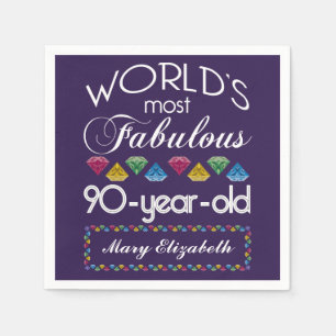 Serviettes En Papier quatre-vingt-dixième Anniversaire la plupart des