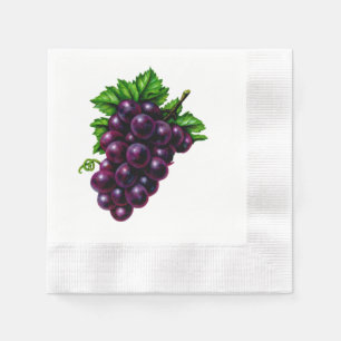 Serviettes En Papier Raisins pourpres
