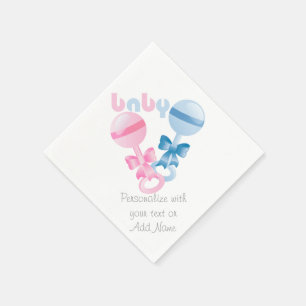 Serviettes En Papier Rattles Genre Révéler Baby shower Partie serviette