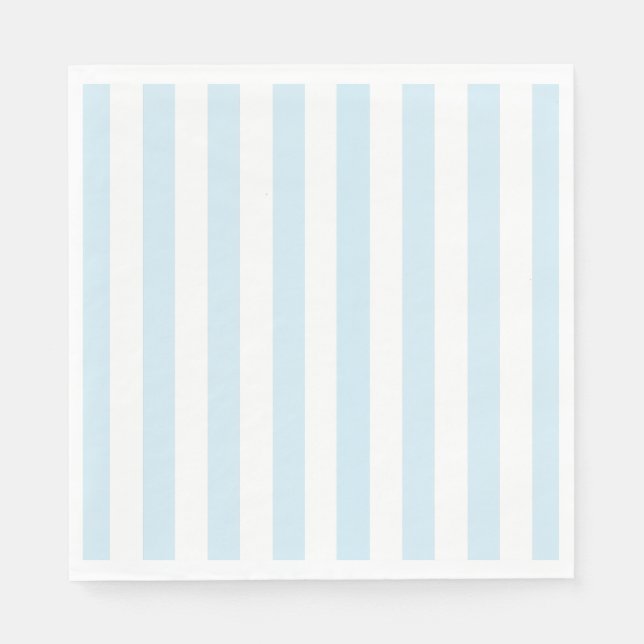 serviettes en papier rayé bleu et blanc pour bébé (Devant)