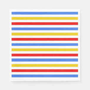 Serviettes en papier rayées colorées pour fête