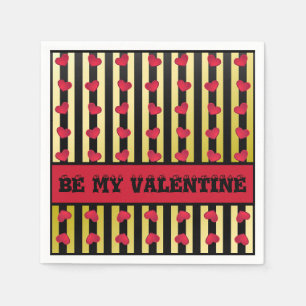 Serviettes en papier rayées pour la Saint-Valentin