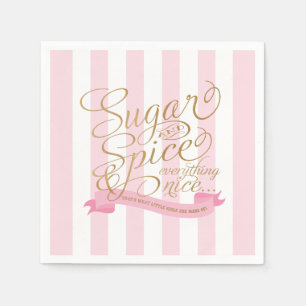 Serviettes en papier rayées roses Sugar and Spice