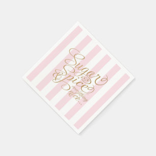 Serviettes en papier rayées roses Sugar and Spice