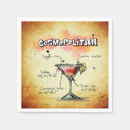Serviettes En Papier Recette Cosmopolitan Bartender Drink