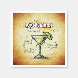 Serviettes En Papier Recette de boisson du barman Kamikaze