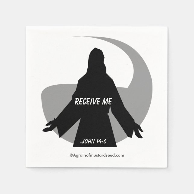 Serviettes En Papier Recevez-moi Jean 14:6 Citations bibliques (Devant)