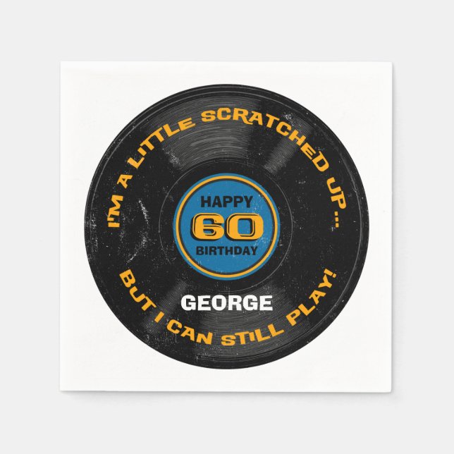Serviettes En Papier Record de cratched 60e anniversaire (Devant)