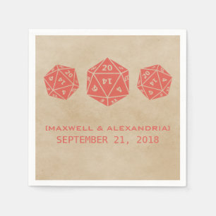 Serviettes en papier Red Grunge D20 Dice