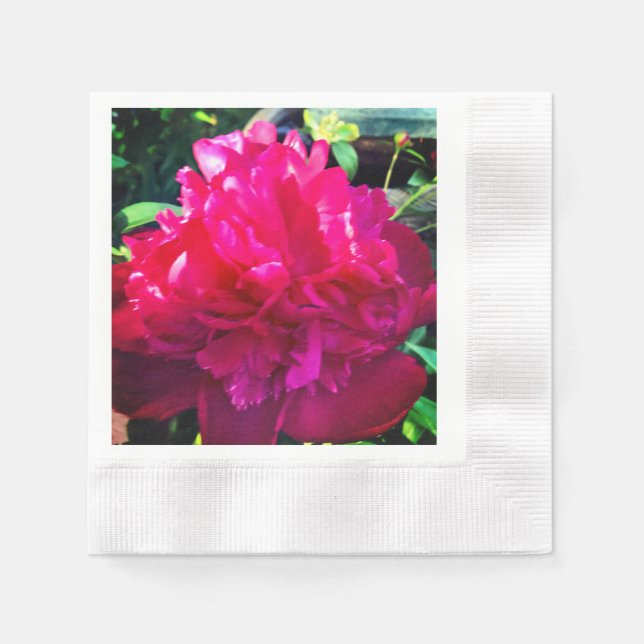 Serviettes en papier Red Peony, serviettes en papi (Devant)
