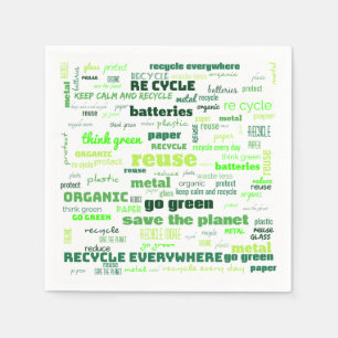 Serviettes En Papier Réduire, réutiliser, recycler le cloud Word
