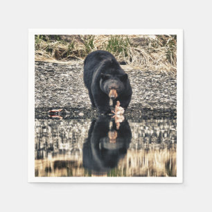 Serviettes En Papier Réflexions d'ours noir