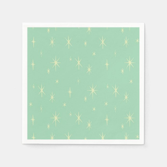 Serviettes En Papier Rétro âge d'espace de hippie Starburst atomique (Devant)