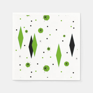 Serviettes en papier Retro Diamants verts et Starb