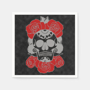 Serviettes En Papier Rétro jour du crâne grunge mort de sucre
