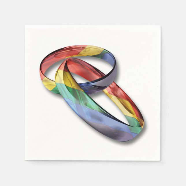Serviettes En Papier Rings de Rainbow Wedding pour l'Equality (Devant)