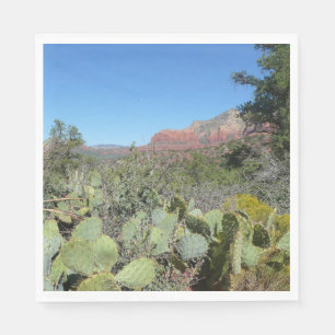 Serviettes En Papier Rochers rouges et cactus I