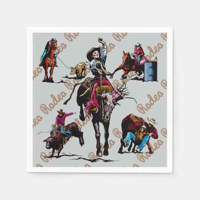 Serviettes En Papier Rodeo Party Napkins (Devant)
