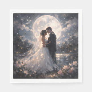 Serviettes en papier romantiques pour mariage au c