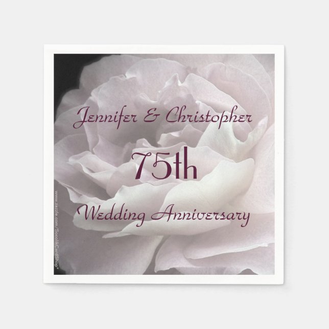 Serviettes en papier rose, 75e anniversaire du Mar (Devant)