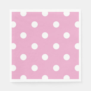 Serviettes en papier rose à pois blancs ; Choisiss