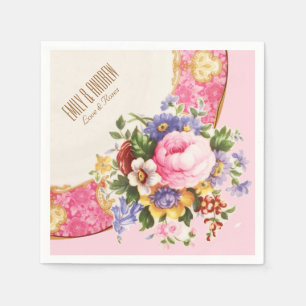 Serviettes En Papier Rose anglais victorien Garden Party Napkins