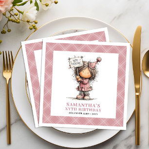Serviettes en papier rose drôles et originales pou