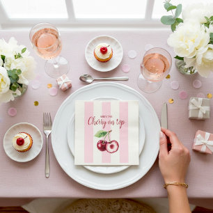 Serviettes en papier Rose Fun Baby Shower Rayures