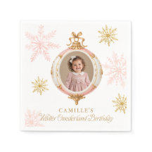 Serviettes en papier rose gold pour Winter ONEderl