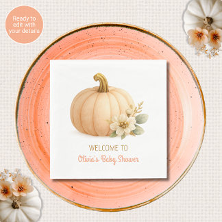 Serviettes en papier Rose Gold Pumpkin pour Baby S