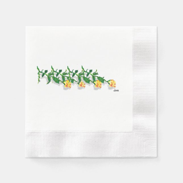 Serviettes En Papier : Roses Jaunes Du Texas (Devant)