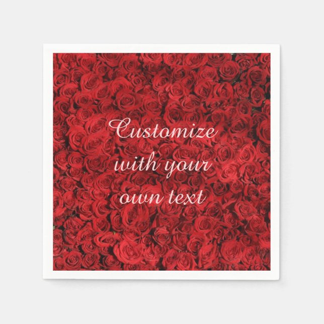 Serviettes En Papier Roses rouges (Devant)