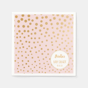 Serviettes En Papier Rougissent le rose et le thème de baby shower de