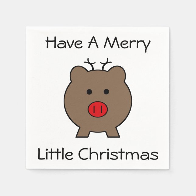 Serviettes En Papier Roy le cochon de Noël (Devant)