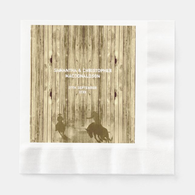 Serviettes En Papier Russe western cowboy wild west thème mariage (Devant)