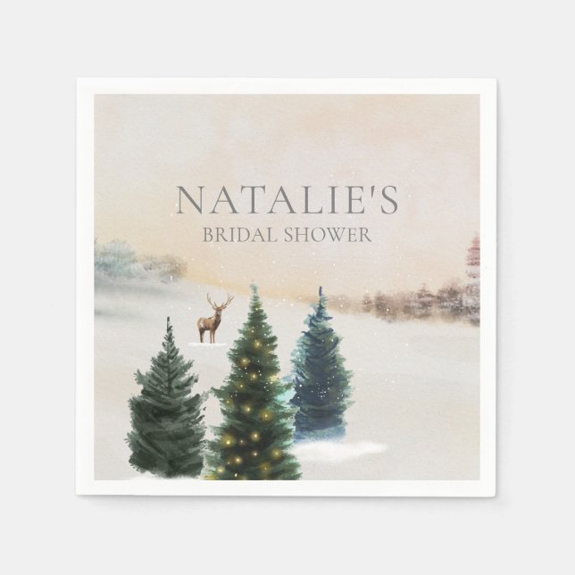 Serviettes en papier Rustic Winter Woodland pour l (Devant)