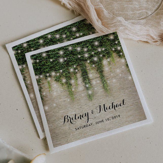 Serviettes En Papier Rustique Château de Pierre Église String Mariage (Créateur téléchargé)