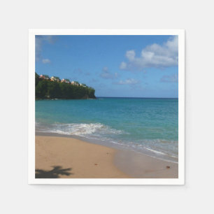 Serviettes En Papier Saint Lucia Beach Paysage tropical