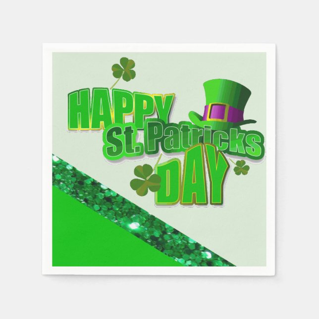Serviettes en papier Saint-Patrick (Devant)